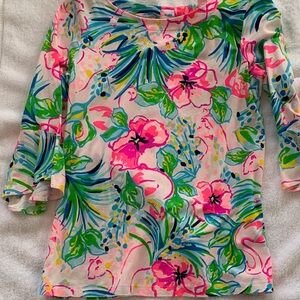 Lilly Pulitzer Vibrant Floral Long Sleeve Top